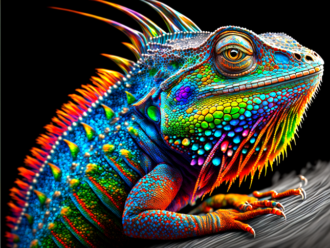 Bunter Leguan - Malen nach Zahlen