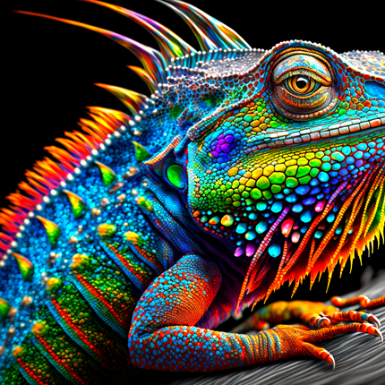 Bunter Leguan - Malen nach Zahlen