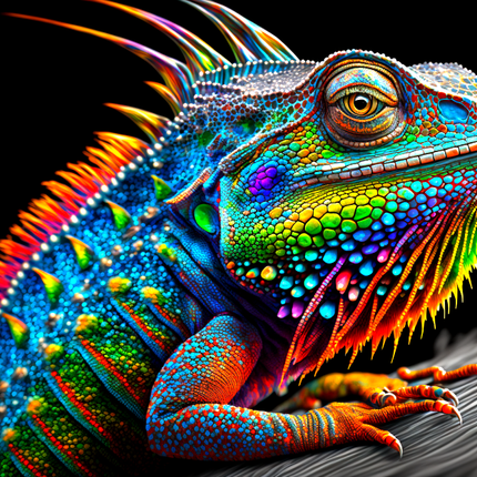 Bunter Leguan - Malen nach Zahlen