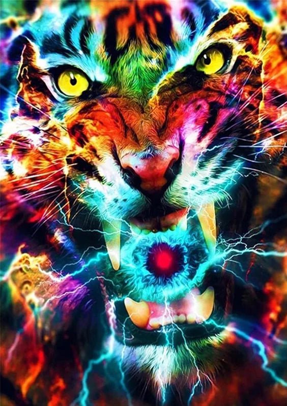Bunter Tiger - Voll AB 5D DIY Diamond Painting