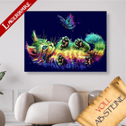 Buntes Kätzchen mit Schmetterling LA - Voll AB 5D DIY Diamond Painting