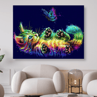 Buntes Kätzchen spielt mit Schmetterling - 5D DIY Diamond Painting