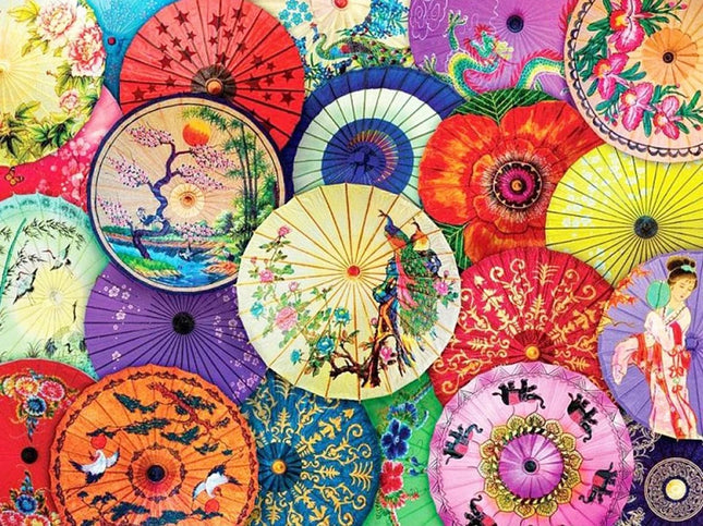 Chinesische Schirme - Voll AB 5D DIY Diamond Painting