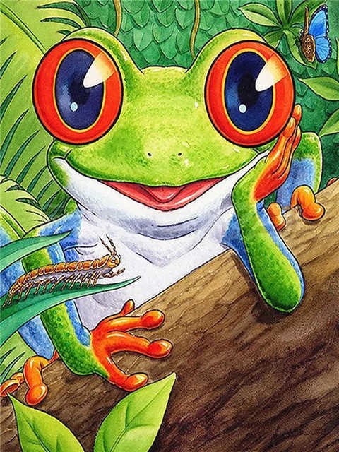 Comic Frosch - 5D DIY Diamond Painting