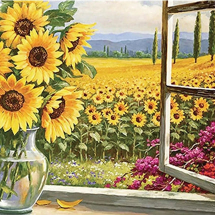 Das Sonnenblumenfeld - Voll AB 5D DIY Diamond Painting