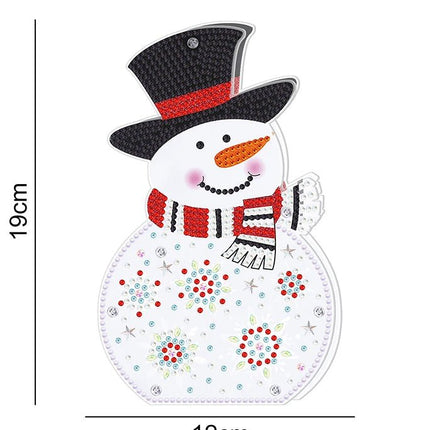 Der lustige Schneemann mit LED - Diamond Painting