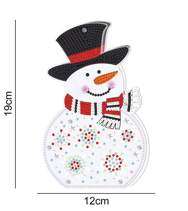 Der lustige Schneemann mit LED - Diamond Painting