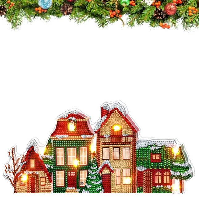 Die Weihnachtshäuser mit LED - Diamond Painting
