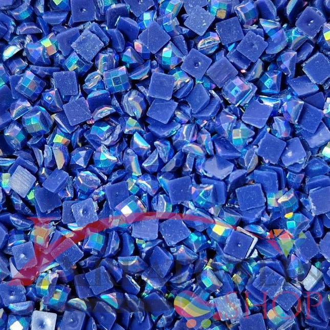 DMC 158 Blue DK - eckige Steine - Aurora Borealis (AB) - Diamond Painting