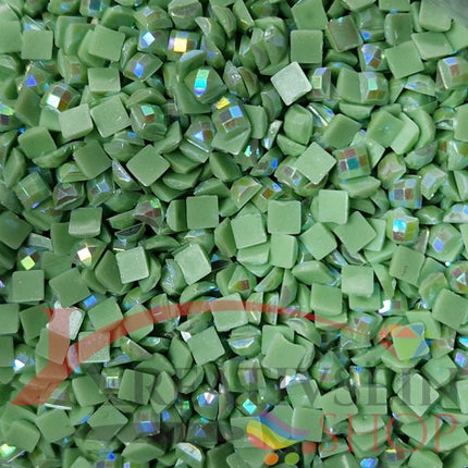 DMC 164 Green LT - eckige Steine - Aurora Borealis (AB) - Diamond Painting