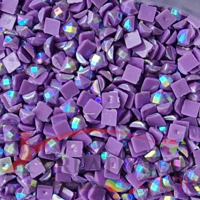 DMC 208 Lavender VY DK - eckige Steine - Aurora Borealis (AB) - Diamond Painting