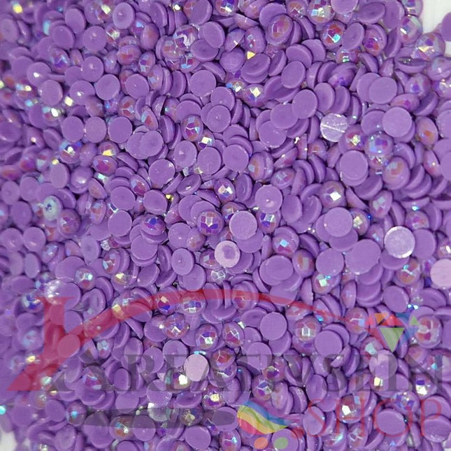 DMC 208 Lavender VY DK - runde Steine - Aurora Borealis (AB) - Diamond Painting