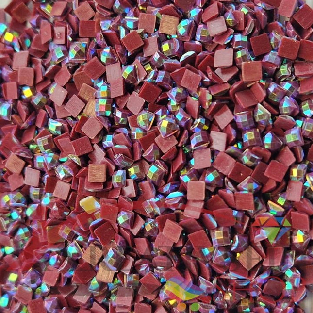 DMC 221 Shell Pink VY DK - eckige Steine - Aurora Borealis (AB) - Diamond Painting