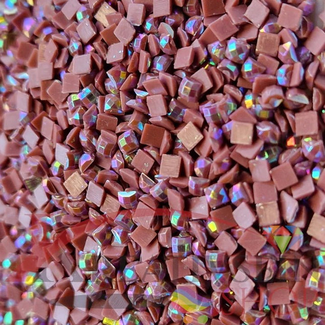 DMC 223 Shell Pink LT - eckige Steine - Aurora Borealis (AB) - Diamond Painting