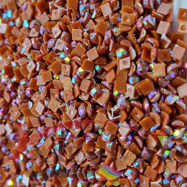 DMC 301 Mahogany MED - eckige Steine - Aurora Borealis (AB) - Diamond Painting