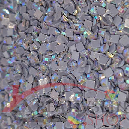 DMC 317 Pewter Grey - eckige Steine - Aurora Borealis (AB) - Diamond Painting