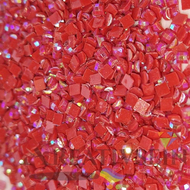 DMC 347 Salmon VY DK - eckige Steine - Aurora Borealis (AB) - Diamond Painting