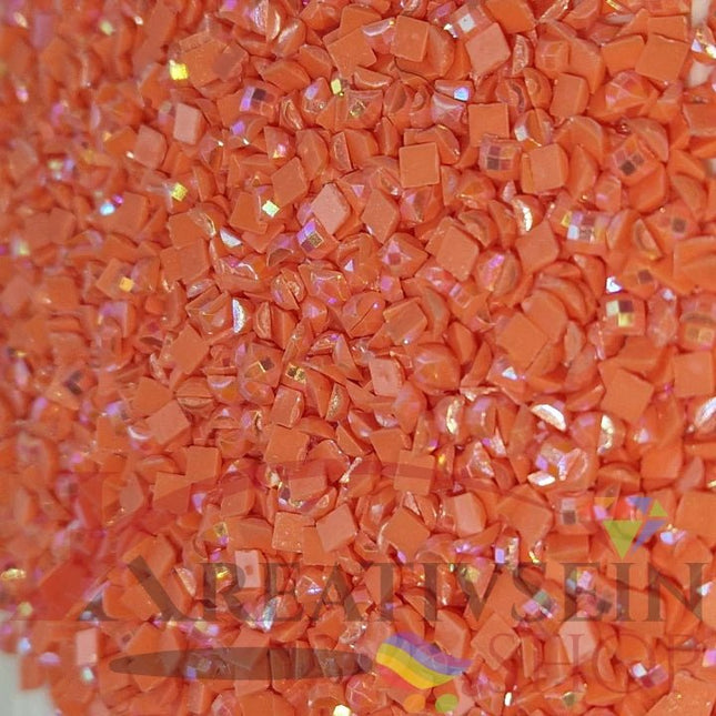 DMC 351 Coral - eckige Steine - Aurora Borealis (AB) - Diamond Painting