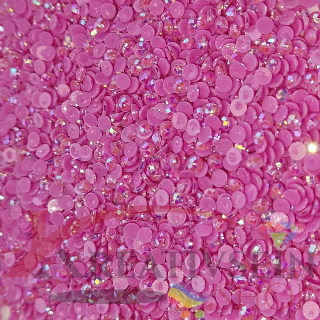 DMC 3607 Plum LT - runde Steine - Aurora Borealis (AB) - Diamond Painting