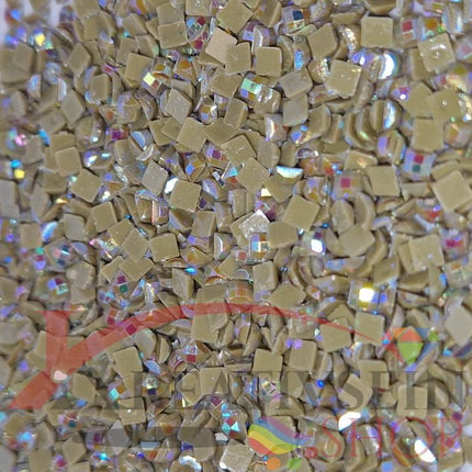 DMC 371 Mustard - eckige Steine - Aurora Borealis (AB) - Diamond Painting