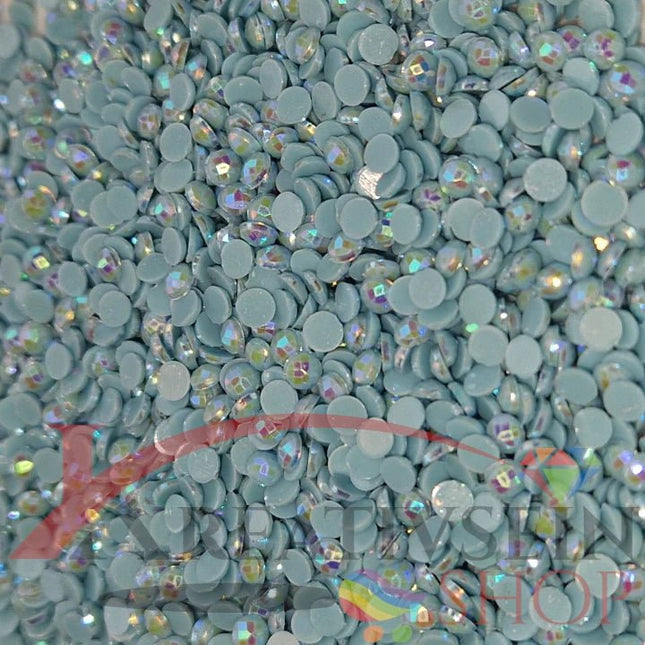 DMC 3766 Peacock Blue LT - runde Steine - Aurora Borealis (AB) - Diamond Painting