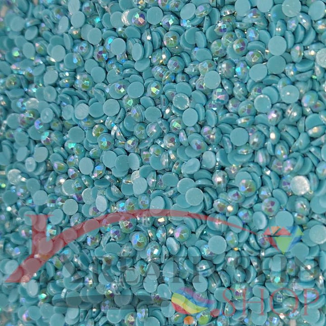 DMC 3846 Bright Turquoise - runde Steine - Aurora Borealis (AB) - Diamond Painting