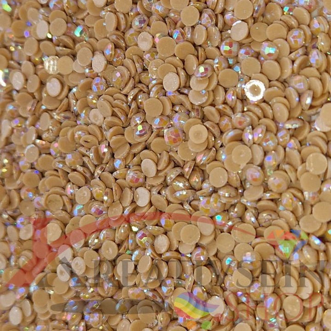 DMC 3864 Mocca Beige LT - runde Steine - Aurora Borealis (AB) - Diamond Painting