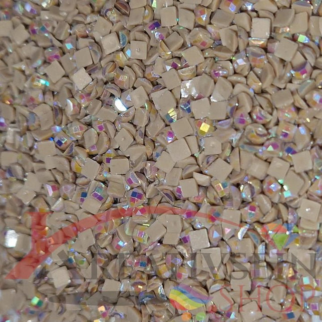 DMC 3864 Mocha Beige LT - eckige Steine - Aurora Borealis (AB) - Diamond Painting