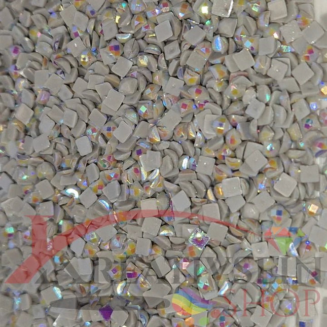 DMC 415 Pearl Grey - eckige Steine - Aurora Borealis (AB) - Diamond Painting