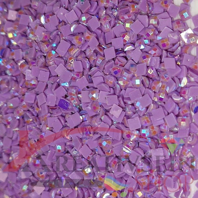 DMC 553 Violet - eckige Steine - Aurora Borealis (AB) - Diamond Painting