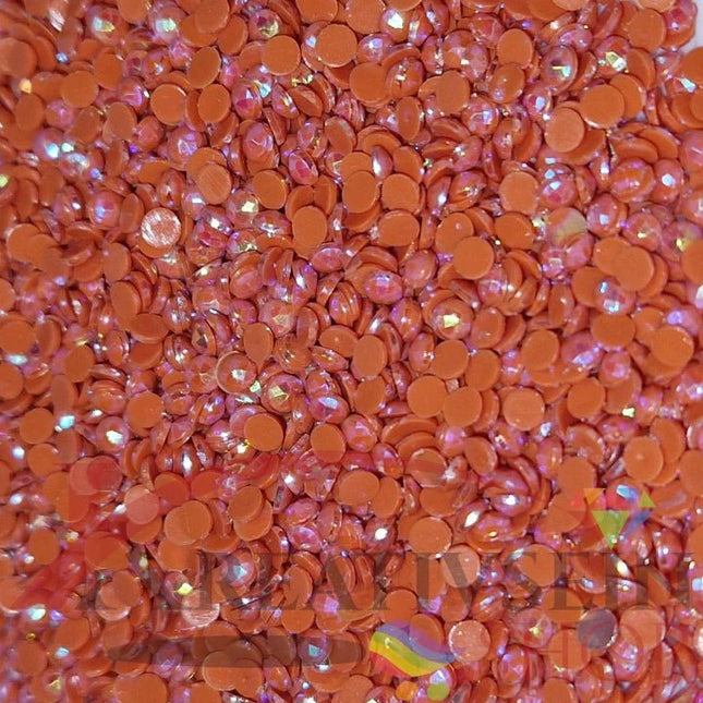 DMC 720 Orange Spice DK - runde Steine - Aurora Borealis (AB) - Diamond Painting