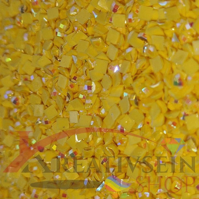 DMC 744 Yellow PALE - eckige Steine - Aurora Borealis (AB) - Diamond Painting