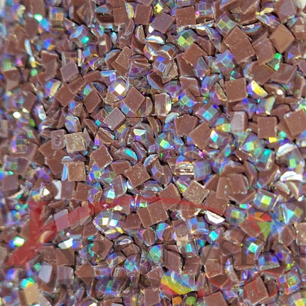 DMC 779 Brown - eckige Steine - Aurora Borealis (AB) - Diamond Painting