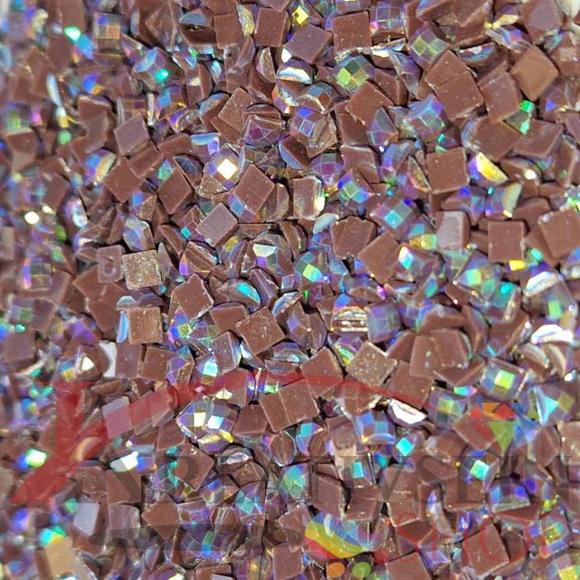 DMC 779 Brown - eckige Steine - Aurora Borealis (AB) - Diamond Painting
