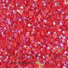 DMC 817 Coral Red VY DK - eckige Steine - Aurora Borealis (AB) - Diamond Painting
