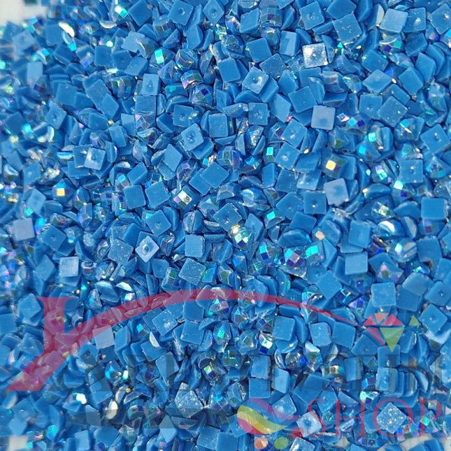 DMC 826 Blue MED - eckige Steine - Aurora Borealis (AB) - Diamond Painting