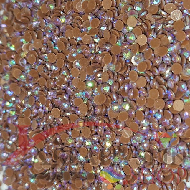 DMC 898 Coffee Brown VY DK - runde Steine - Aurora Borealis (AB) - Diamond Painting