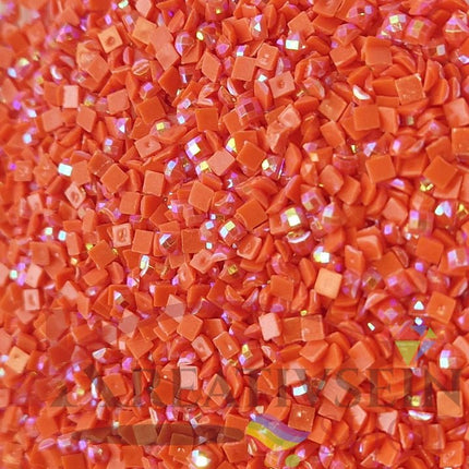 DMC 946 Burnt Orange MED - eckige Steine - Aurora Borealis (AB) - Diamond Painting