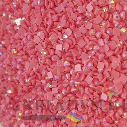DMC 962 Dusty Rose MED - eckige Steine - Aurora Borealis (AB) - Diamond Painting