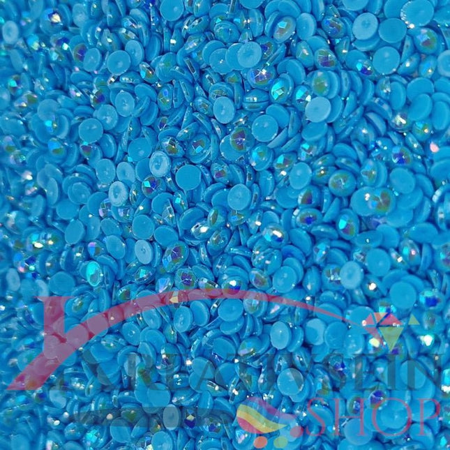 DMC 996 Electric Blue MED - runde Steine - Aurora Borealis (AB) - Diamond Painting