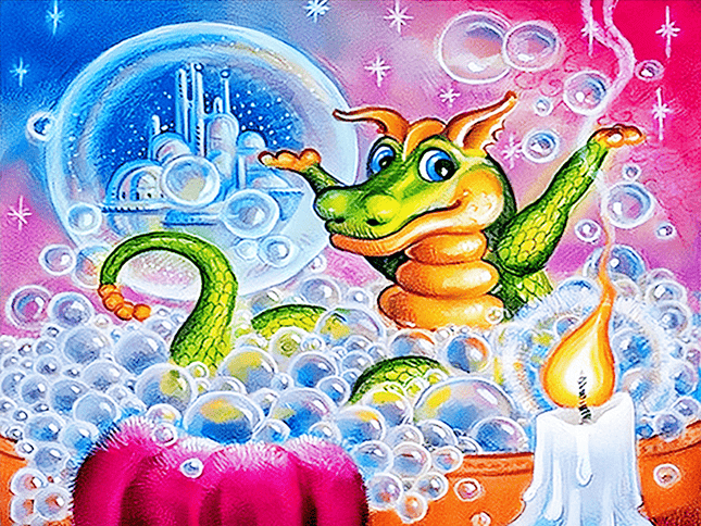 Drache im Blasenbad - Voll AB 5D DIY Diamond Painting