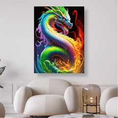 Drachen in Regenbogenfarben - 5D DIY Diamond Painting