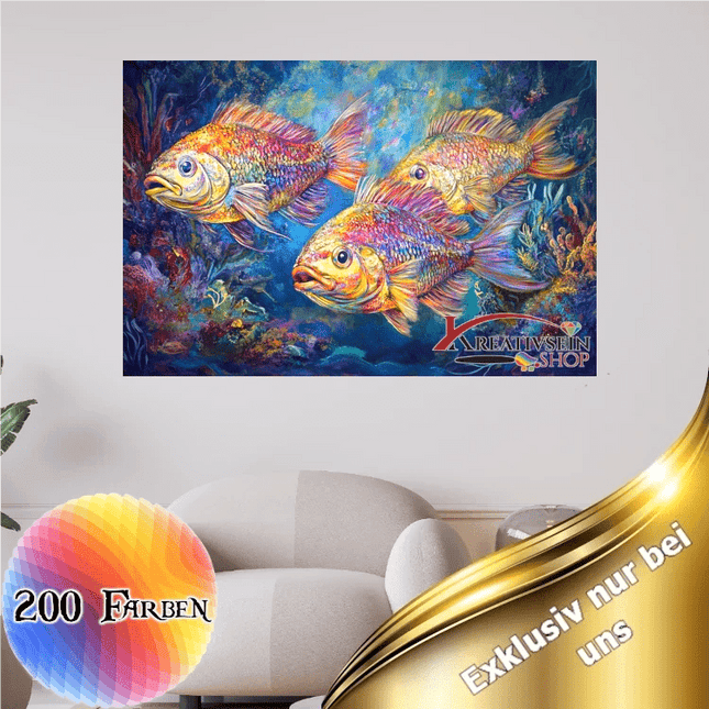 Drei Fische - 5D DIY Diamond Painting
