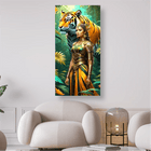 Dschungelfrau mit Tiger - 5D DIY Diamond Painting