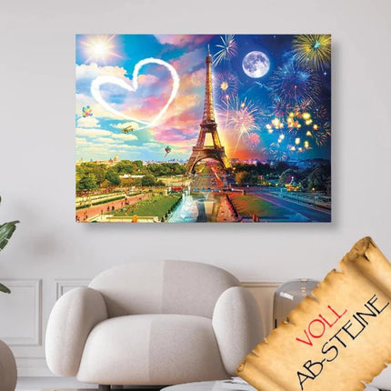 Eiffelturm bei Tag und Nacht - Voll AB 5D DIY Diamond Painting