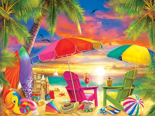 Ein Tag am Strand - Voll AB 5D DIY Diamond Painting
