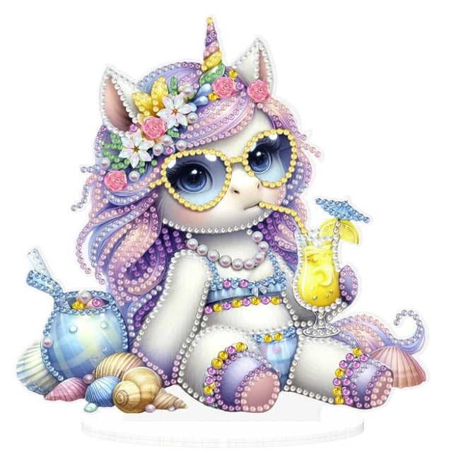 Einhorn mit Drink Aufsteller - Diamond Painting