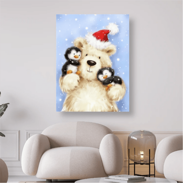 Eisbär mit Pinguinen - 5D DIY Diamond Painting