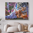 Elfe schläft auf Tiger - 5D DIY Diamond Painting