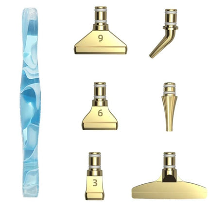 Ergonomischer Stift mit 6 Metall Aufsätzen - Diamond Painting